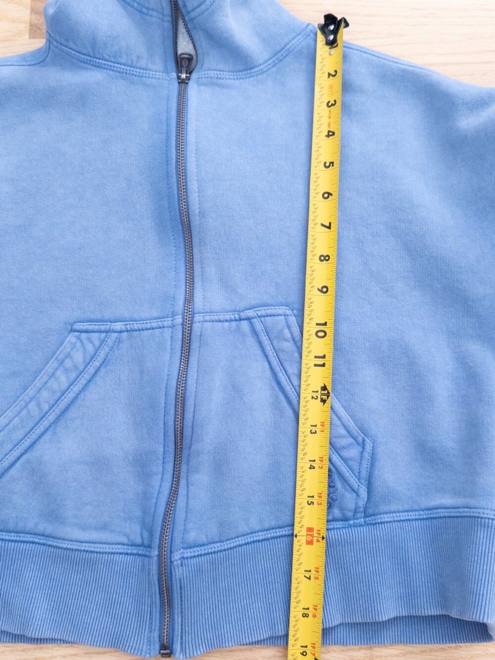 Free People FP Movement Zip Up Hoodie Cropped Oversize Size XS/SM Dusk Blue - Picture 7 of 11